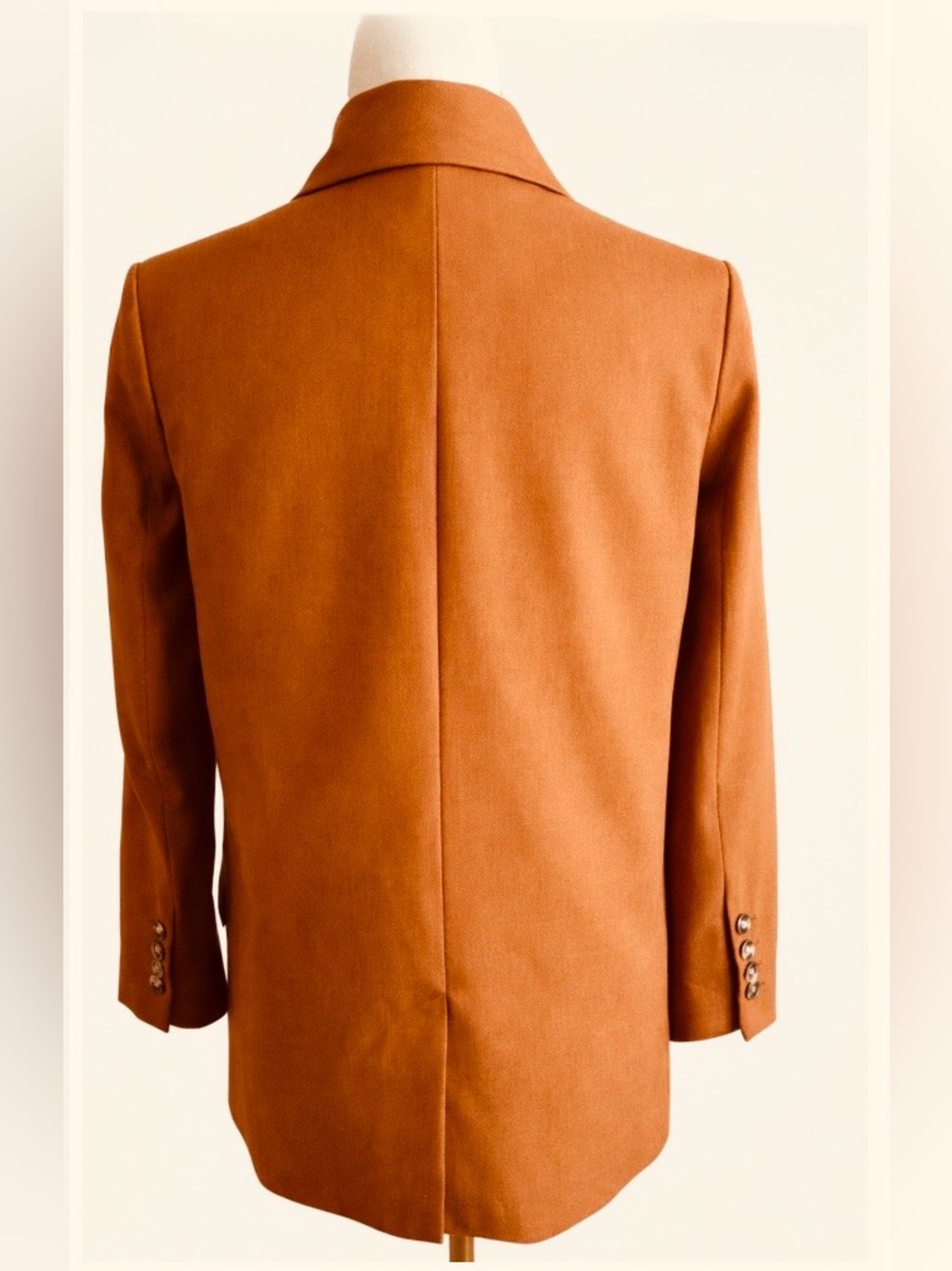 Brown with Rust Tone •Double-Breasted Blazer •Classic Work Wear •Minimalist - Picture 6 of 13
